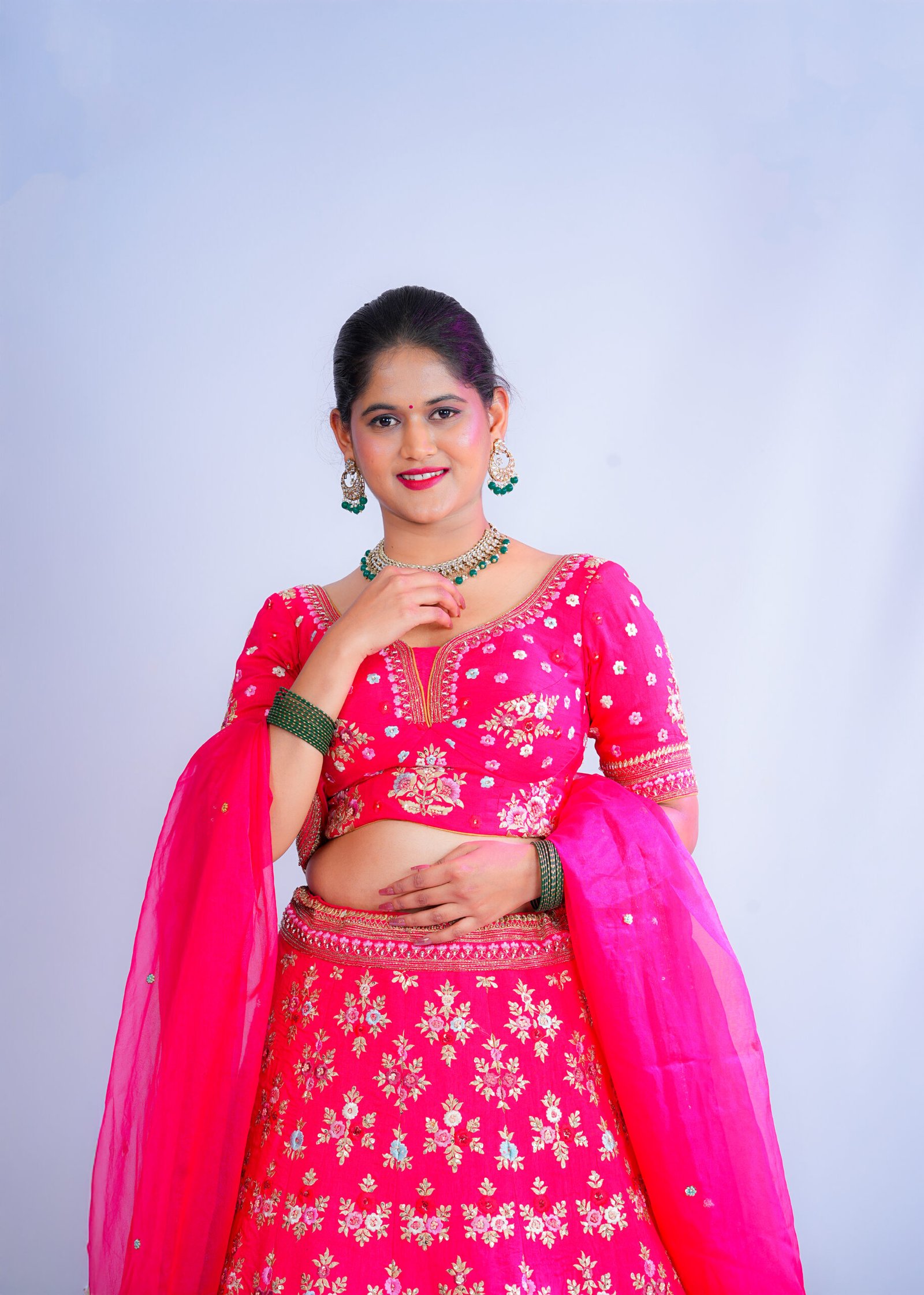 Red color Raw Silk Bridal lehenga